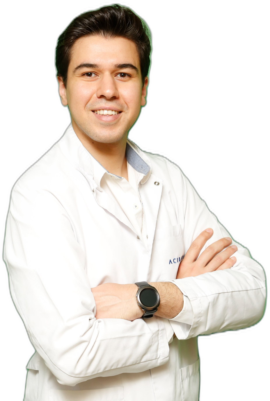 Uğurcan Adanalıoğlu beyaz önlüğüyle